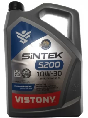 Aceite de Motor Vistony Sintek S200 10W-30 Semi-Sintético API SP  Galón (4Lt)